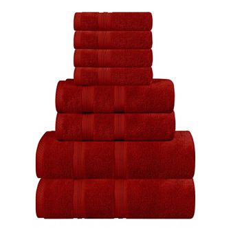 SUPERIOR Smart Dry 8 pc Zero Twist Cotton Towel Set