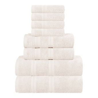 SUPERIOR Smart Dry 8 pc Zero Twist Cotton Towel Set