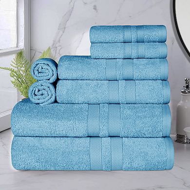 SUPERIOR Ultra Soft Cotton Absorbent Solid 8-Piece Towel Set
