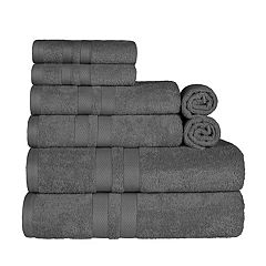 Superior Larissa 4-Piece Geometric Cotton Bath Towel Set ,Grey