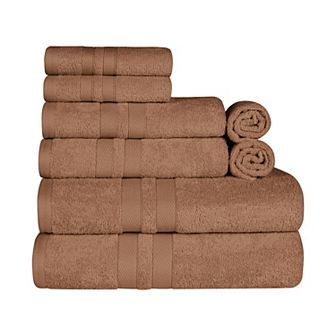 SUPERIOR Ultra Soft Cotton Absorbent Solid 8 pc Towel Set