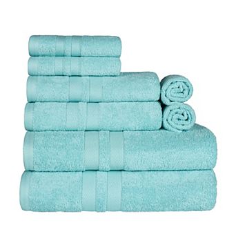 SUPERIOR Ultra Soft Cotton Absorbent Solid 8 pc Towel Set