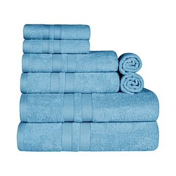 SUPERIOR Ultra Soft Cotton Absorbent Solid 8 pc Towel Set