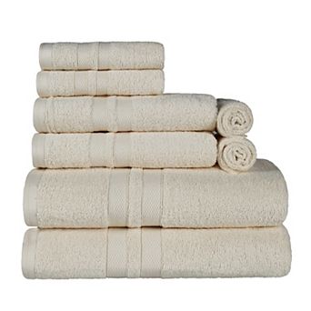 SUPERIOR Ultra Soft Cotton Absorbent Solid 8 pc Towel Set