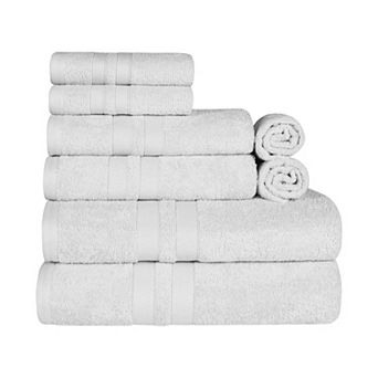 SUPERIOR Ultra Soft Cotton Absorbent Solid 8 pc Towel Set