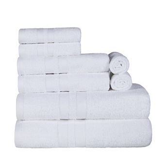 SUPERIOR Ultra Soft Cotton Absorbent Solid 8 pc Towel Set