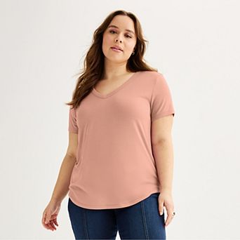 Juniors' Plus SO® Short Sleeve V-Neck Tee