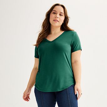 Juniors' Plus SO® Short Sleeve V-Neck Tee