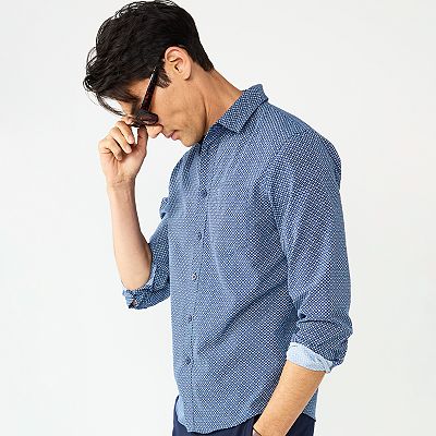 Men's Apt. 9 Slim Untucked-Fit Performance Button-Down Shirt