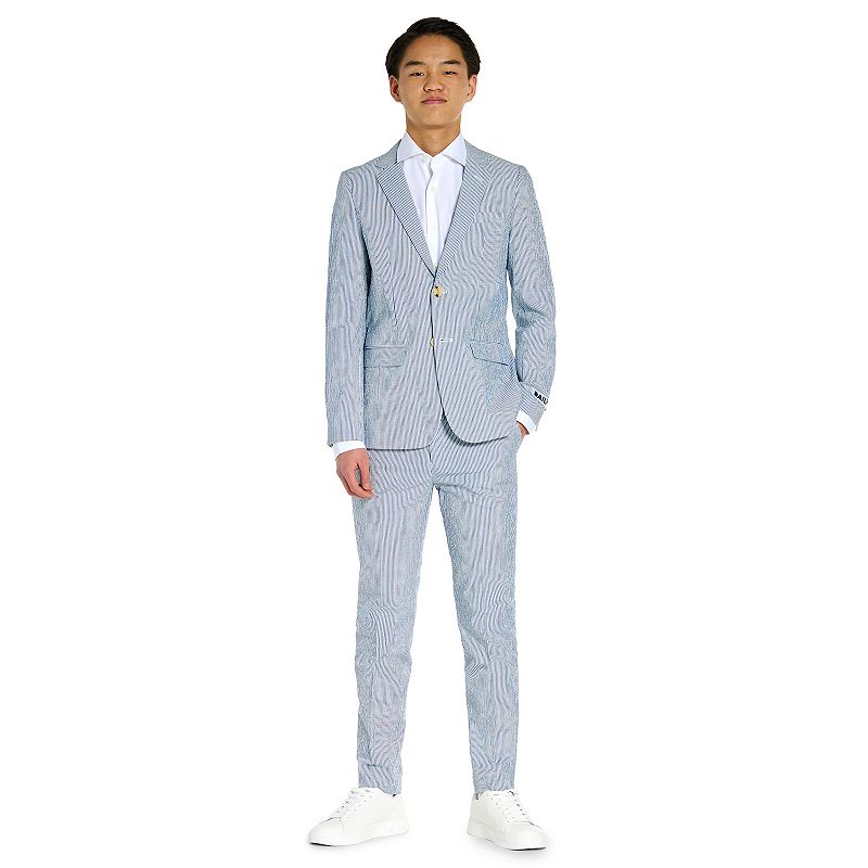 Boys 10-16 OppoSuits 2-Piece Daily Seersucker Suit Set, Boy's, Size: 12, Blue