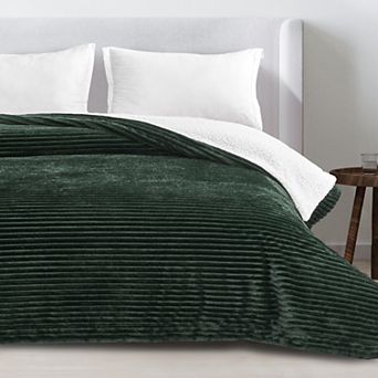 Ribbed Plush to Sherpa Reversible Blanket