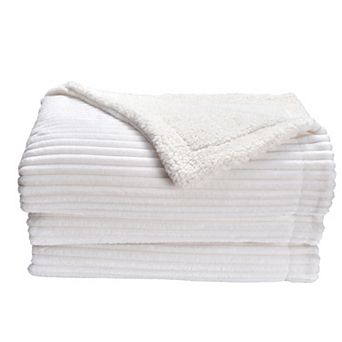 Ribbed Plush to Sherpa Reversible Blanket