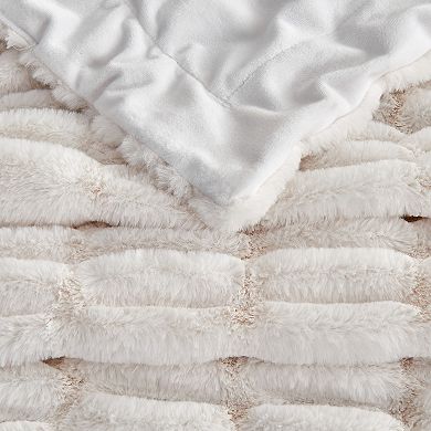 Cozy Soft Faux Fur Reversible Throw Blanket