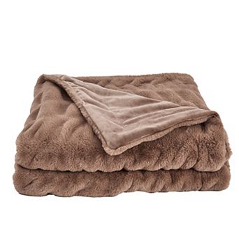 Cozy Soft Faux Fur Reversible Throw Blanket