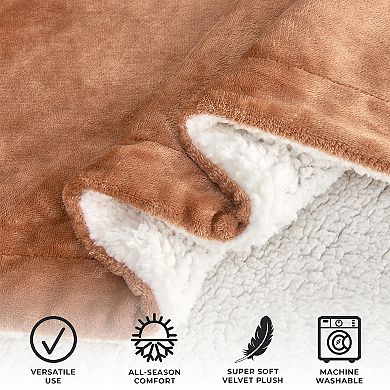 Madelinen® Plush to Sherpa Reversible Throw Blanket