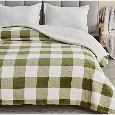 Madelinen® Plush to Sherpa Reversible Throw Blanket