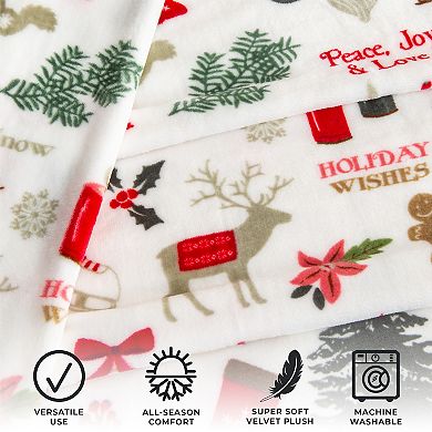 Madelinen® Christmas Cozy Soft Plush Throw Blanket