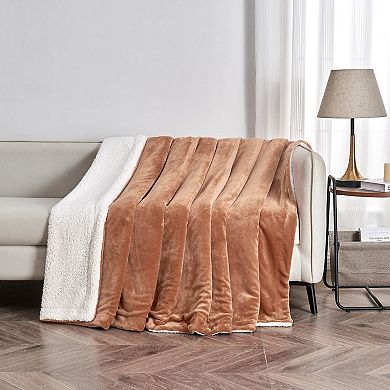 Madelinen® Plush to Sherpa Reversible Throw Blanket