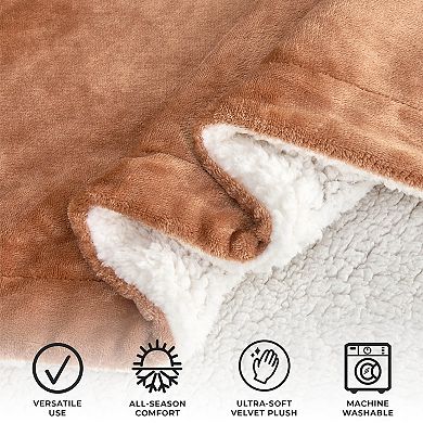 Madelinen® Plush to Sherpa Reversible Throw Blanket