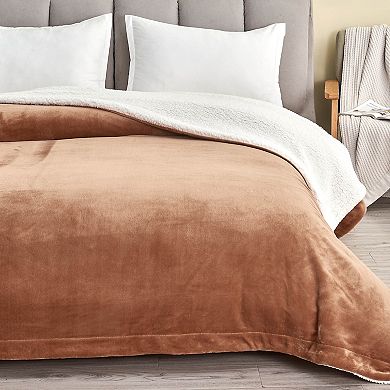 Madelinen® Plush to Sherpa Reversible Throw Blanket