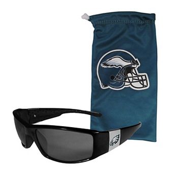 Philadelphia Eagles Chrome Wrap Sunglasses with Microfiber Bag