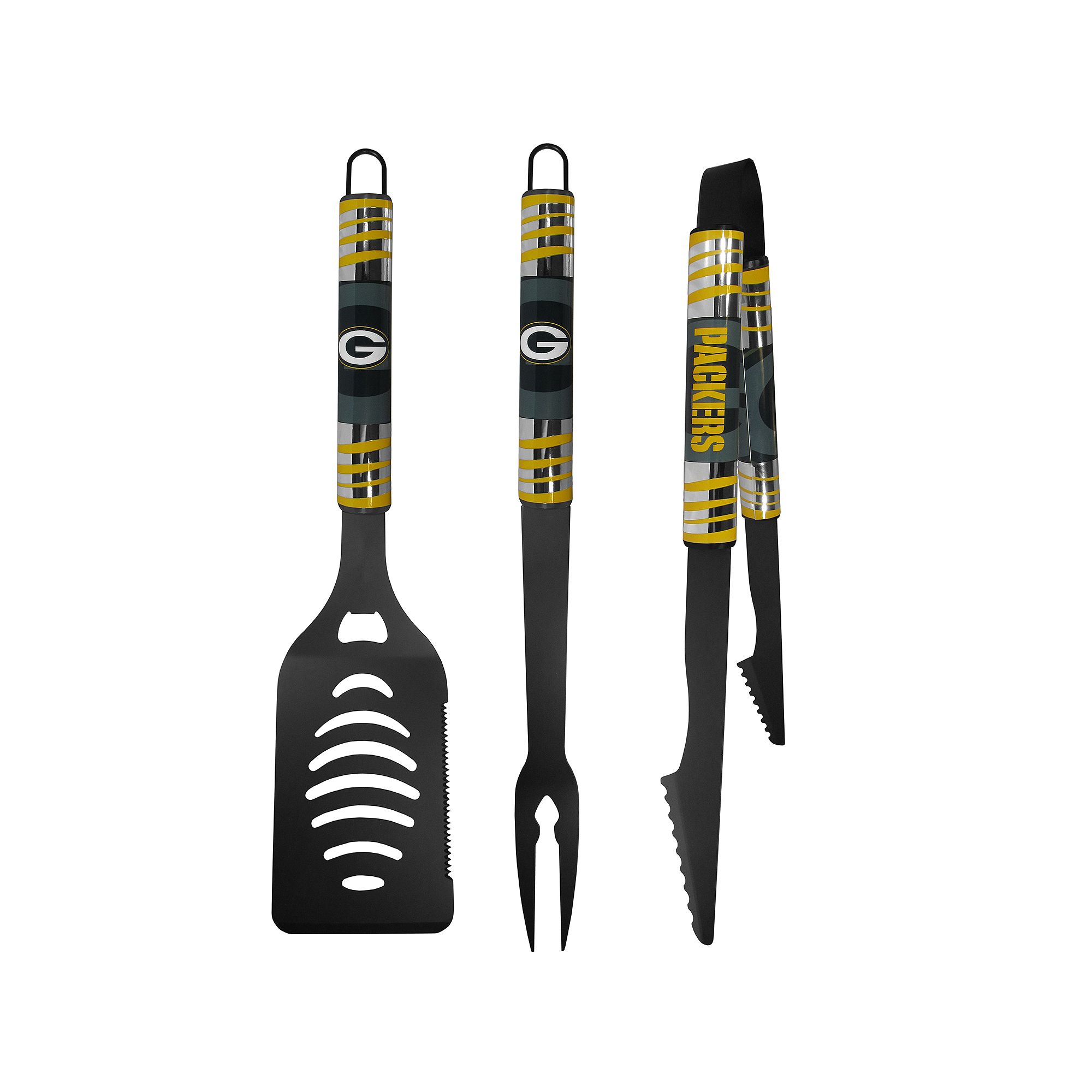 Green Bay Packers 3 Piece Tailgater BBQ Set, Black