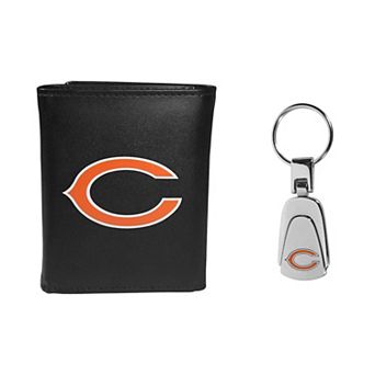 Chicago Bears Tri-Fold Wallet and Steel Key Chain Set