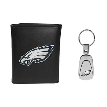 Philadelphia Eagles Tri-Fold Wallet and Steel Key Chain Set