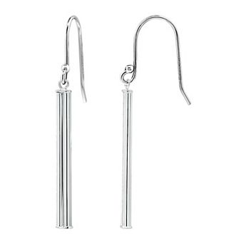 Aleure Precioso 18kt Gold over Sterling Silver Linear Drop Fishhook Earrings