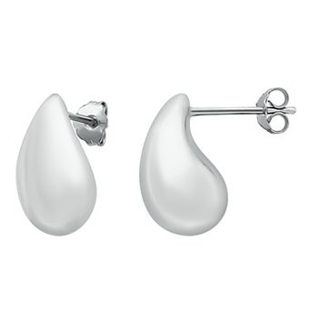 Aleure Precioso Sterling Silver Waterdrop Polish Drop Earrings