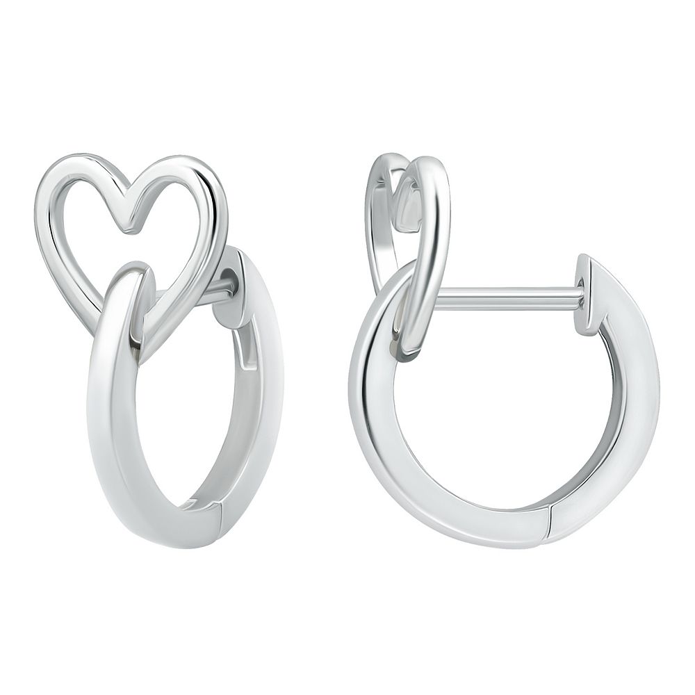 【STONEHENgE】Luv-it〜Silver Heart Horse Hoof Earrings H0180 Aleure Precioso Sterling Silver Heart Huggie Hoop Earrings