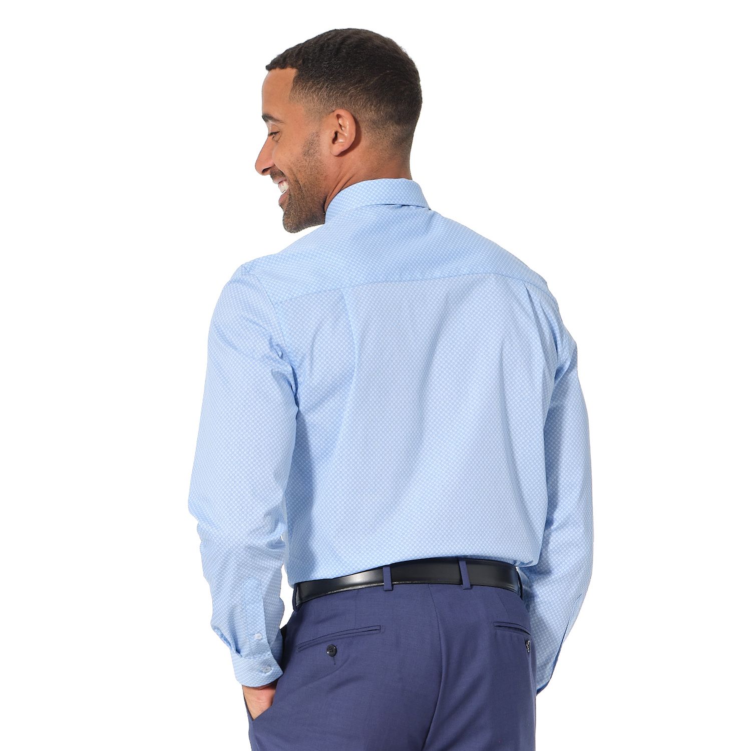 Nick Graham Men's Modern Fit Dress Shirt - Alstroemera Flower Print, Performance Wrinkle-Free Fabric - View #4