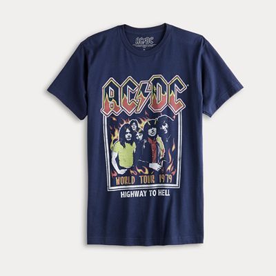 AC/DC ハイウェイ・トゥ・ヘル 1979ツアーロンT ブラックフェード XL