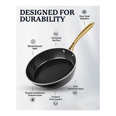 Granitestone Diamond Charleston Collection 12-Inch Hammered Nonstick Frying Pan