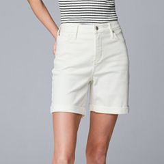 White Denim Shorts for Women