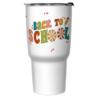 Back To School Retro Text 27 oz. Stainless Steel Travel Mug