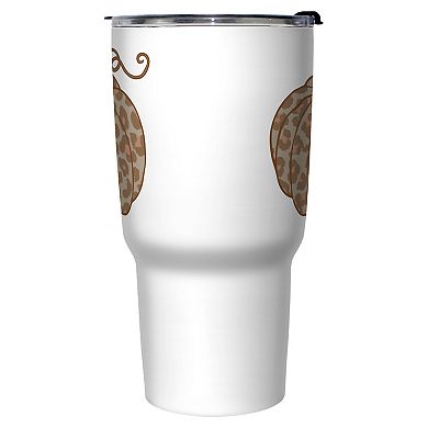 Leopard Print Pumpkin 27 oz. Stainless Steel Travel Mug