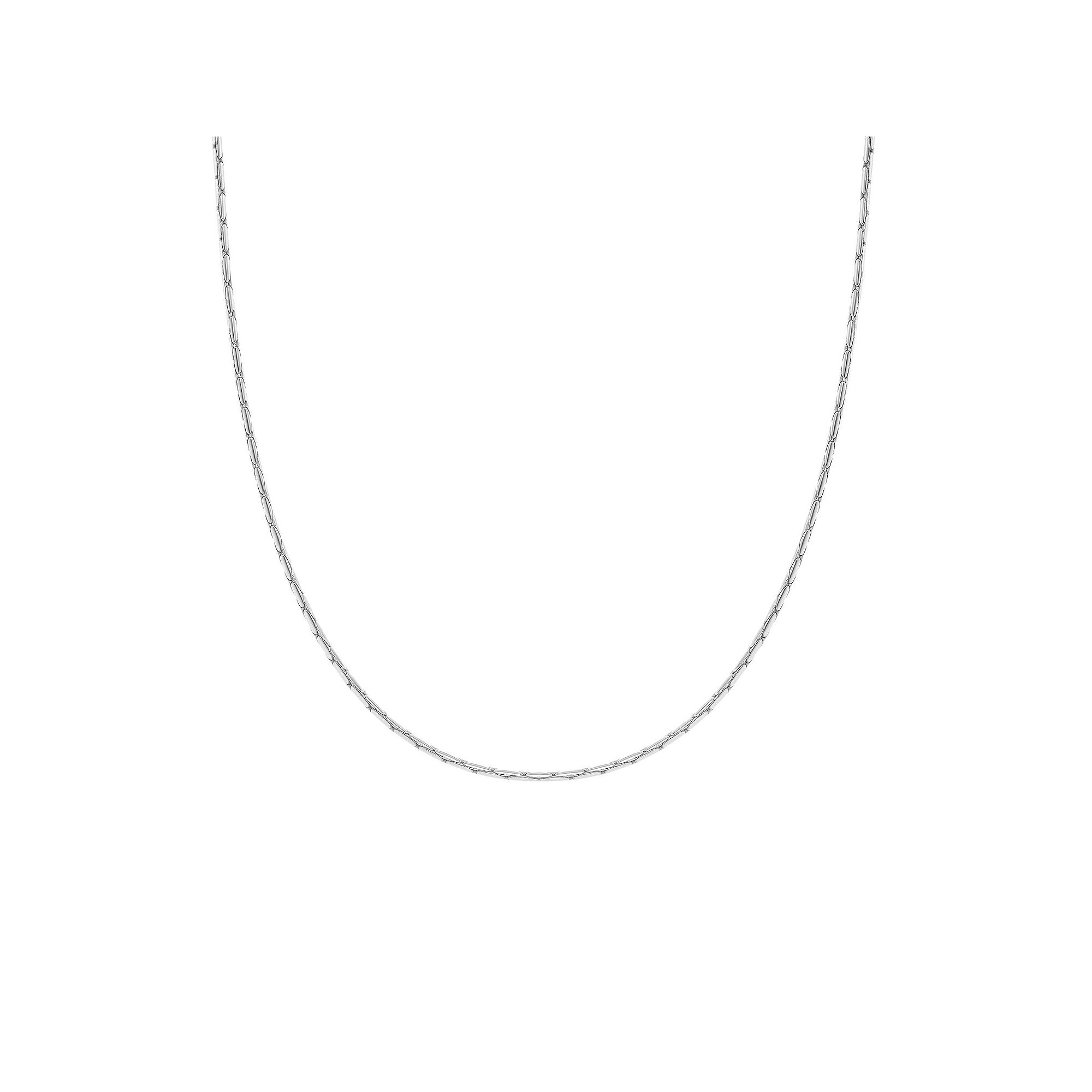 PRIMROSE Sterling Silver Diamond Cut Rounded Snake Chain Necklace, Womens