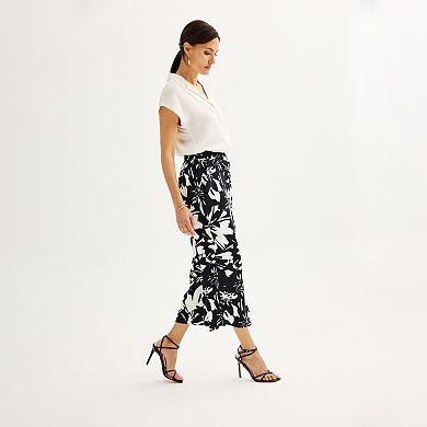 Petite Nine West Airflow Pull-On Wide Leg Crop Pants