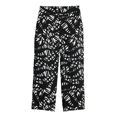 Petite Nine West Airflow Pull-On Wide Leg Crop Pants