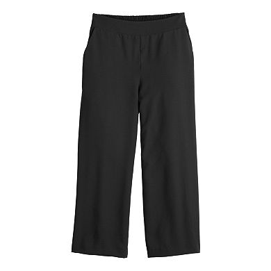 Petite Nine West Airflow Pull-On Wide Leg Crop Pants