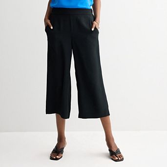 Petite Nine West Pull-On Wide Leg Crop Pants