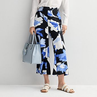 Petite Nine West Pull-On Wide Leg Crop Pants