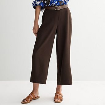 Petite Nine West Pull-On Wide Leg Crop Pants