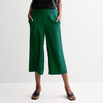 Petite Nine West Pull-On Wide Leg Crop Pants