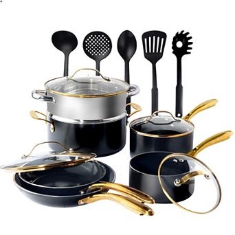 Gotham Steel Natural Collection 15 pc Ultra Performance Ceramic Nonstick Cookware Set