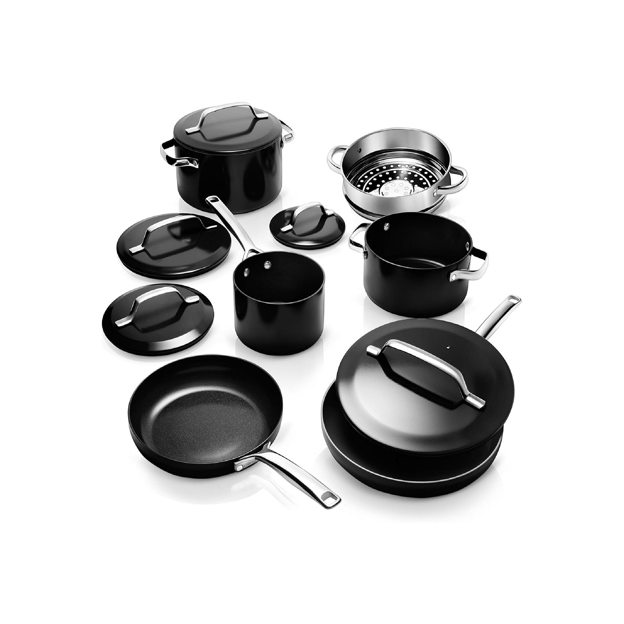 Gotham Steel Modern Cookware 11-pc. Ceramic Coating Nonstick Cookware Set, 