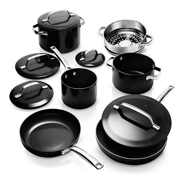 Gotham Steel Modern Cookware 11-pc. Ceramic Coating Nonstick Cookware Set - Black
