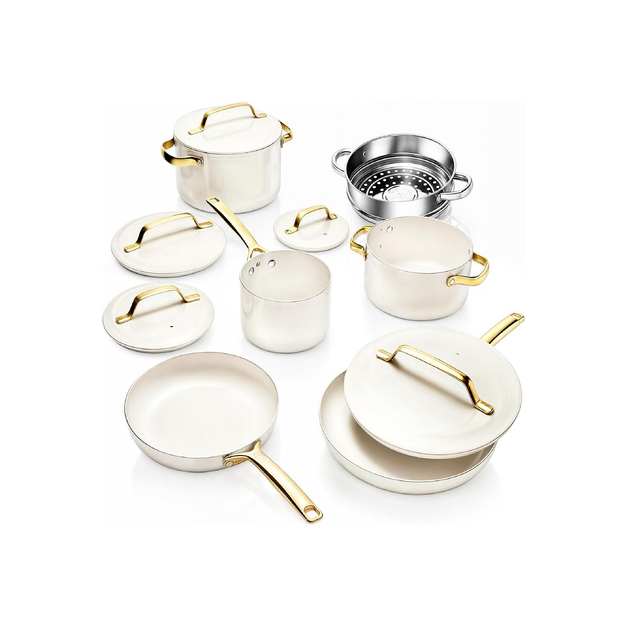 Gotham Steel Modern Cookware 11-pc. Ceramic Coating Nonstick Cookware Set, 