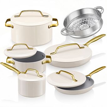 Gotham Steel Modern Cookware 11 pc Ceramic Coating Nonstick Cookware Set